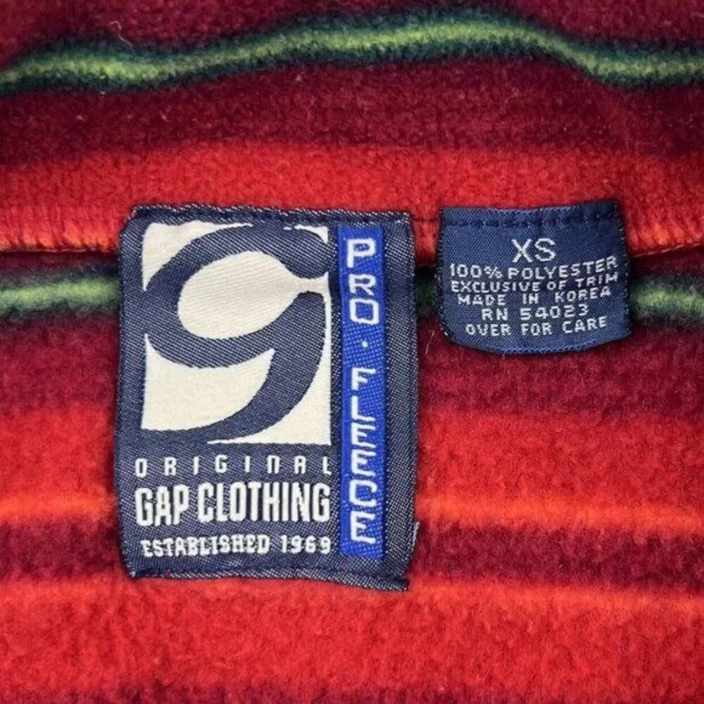 •Vintage• Gap Pro Fleece Quarter Zip Pullover in Sunset Stripe XS (4-5)
